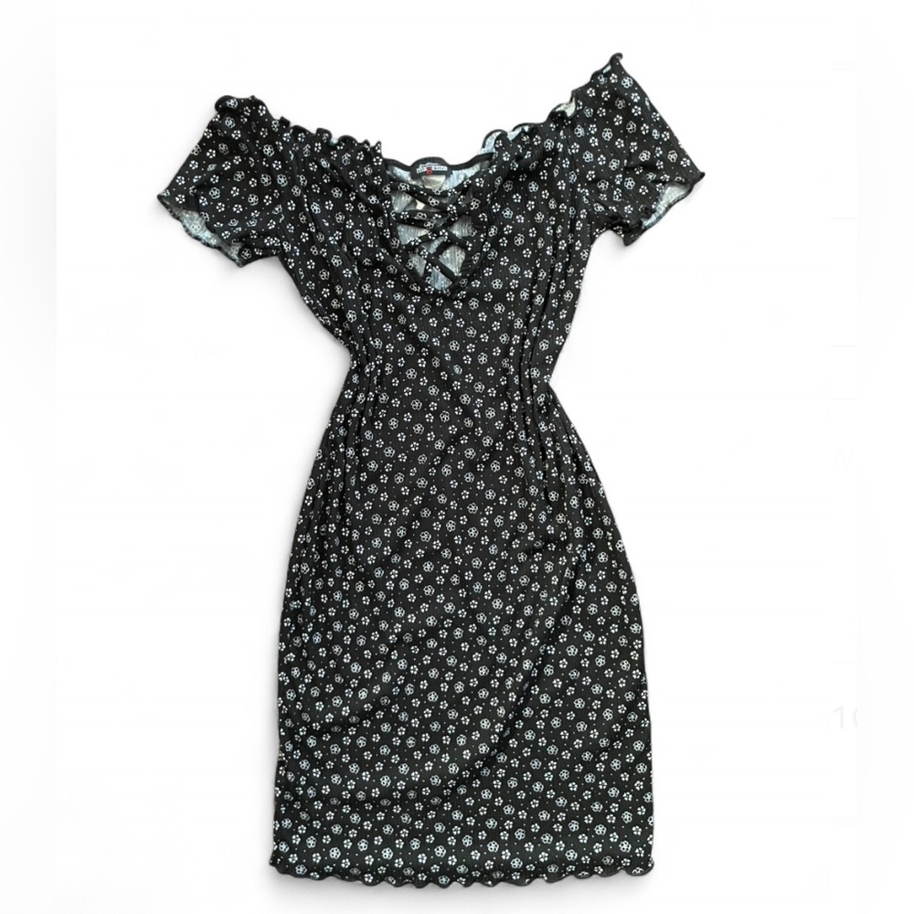 Fashion Magazine Black Floral Mini Dress